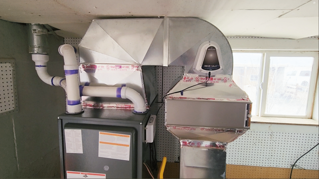 REME HALO whole-home air purifier installed in an HVAC system