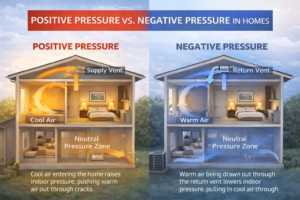 Diagram showing airflow and pressure balance in home