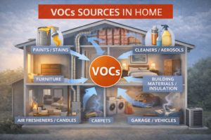 Common household sources of VOCs