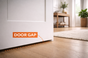 Small gap under interior door for airflow