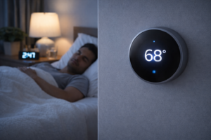 Thermostat controlling nighttime temperature