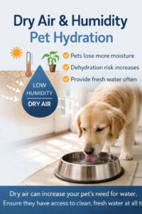 Diagram showing how dry air increases pet thirst