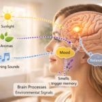 Diagram showing how the brain processes environmental signals