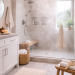 Steam-filled Utah bathroom during hot shower